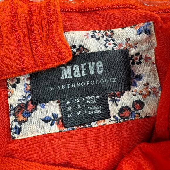 Anthropologie Maeve Jumpsuit Womens 8 Red Proust Halter Wide Leg Crop Keyhole - Picture 4 of 14